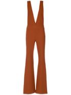 Nk Deep Neck Jumpsuit - Brown