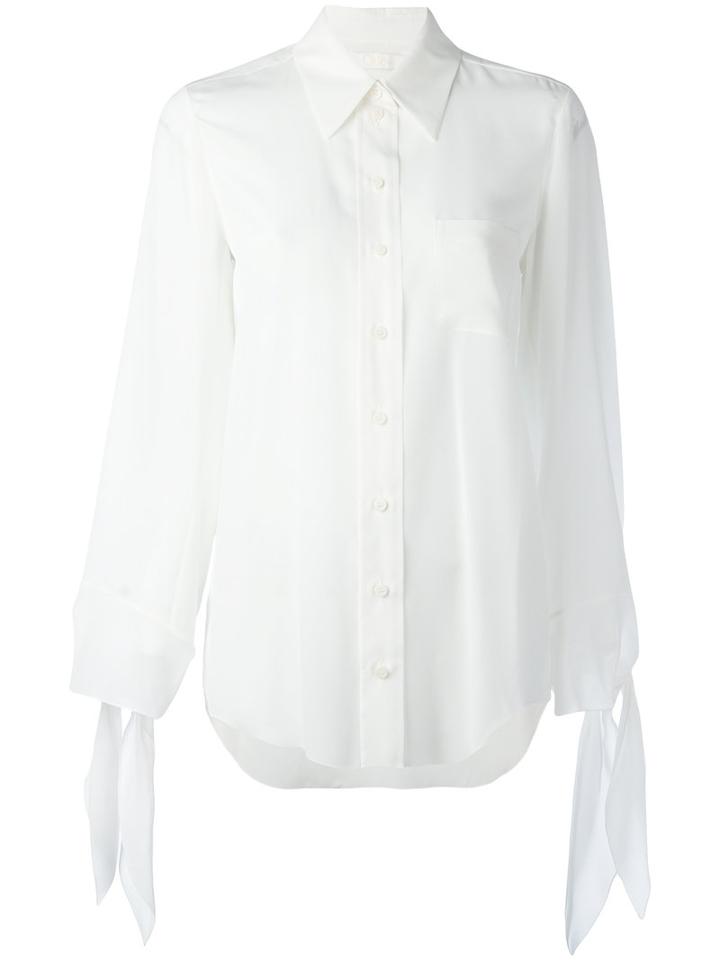 Chloé - Ribbon Cuff Shirt - Women - Silk - 34, Women's, White, Silk