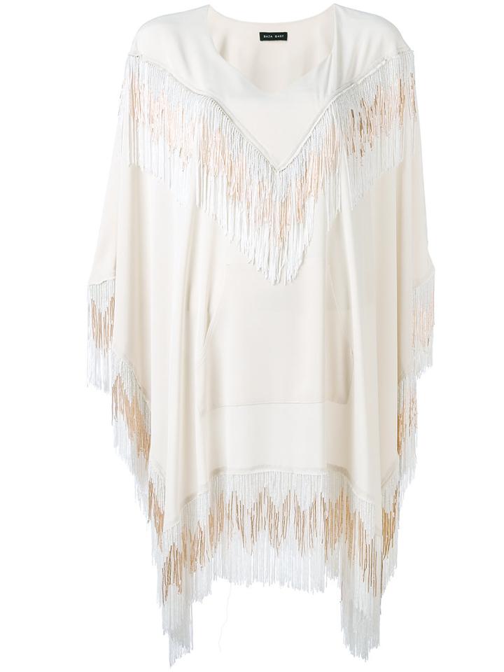 Baja East - Embellished Flared Top - Women - Polyester/triacetate - 1, Nude/neutrals, Polyester/triacetate