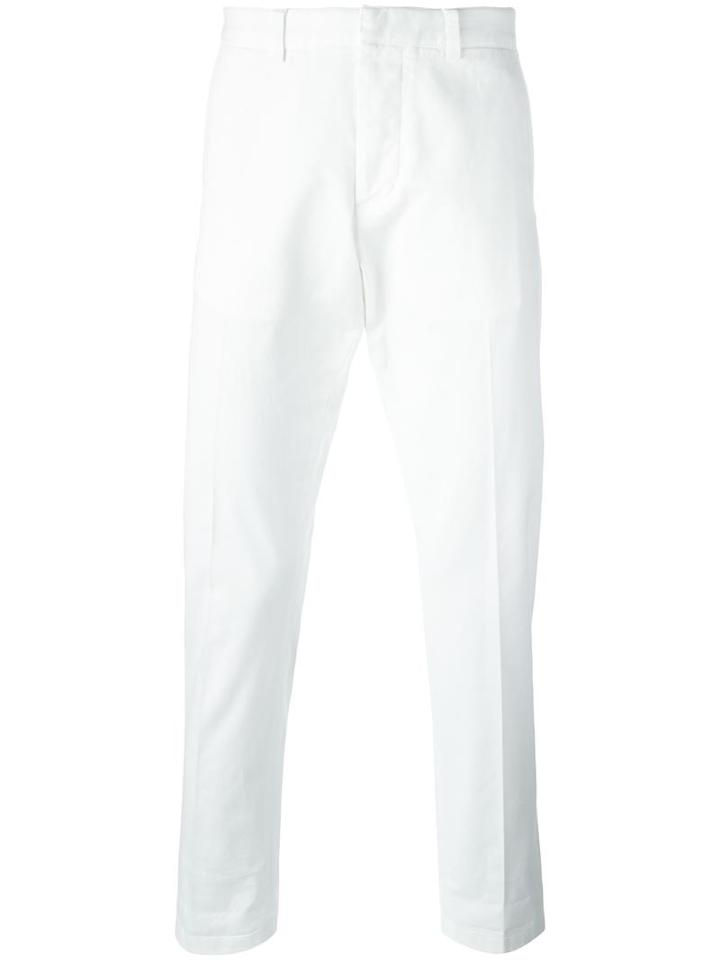 Ami Alexandre Mattiussi Seamless Chino Trousers, Men's, Size: Large, White, Cotton/spandex/elastane