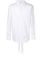 Thom Browne Straight Fit Lace-up Oxford Shirt - White