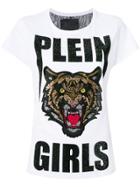 Philipp Plein Plein Girls Crystal-embellished T-shirt - White