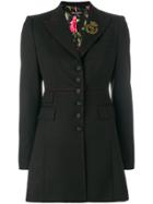 Dolce & Gabbana Long-line Blazer With Contrast Stitching - Black