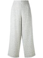 Kiton - Cropped Trousers - Women - Linen/flax/polyamide - 44, Grey, Linen/flax/polyamide
