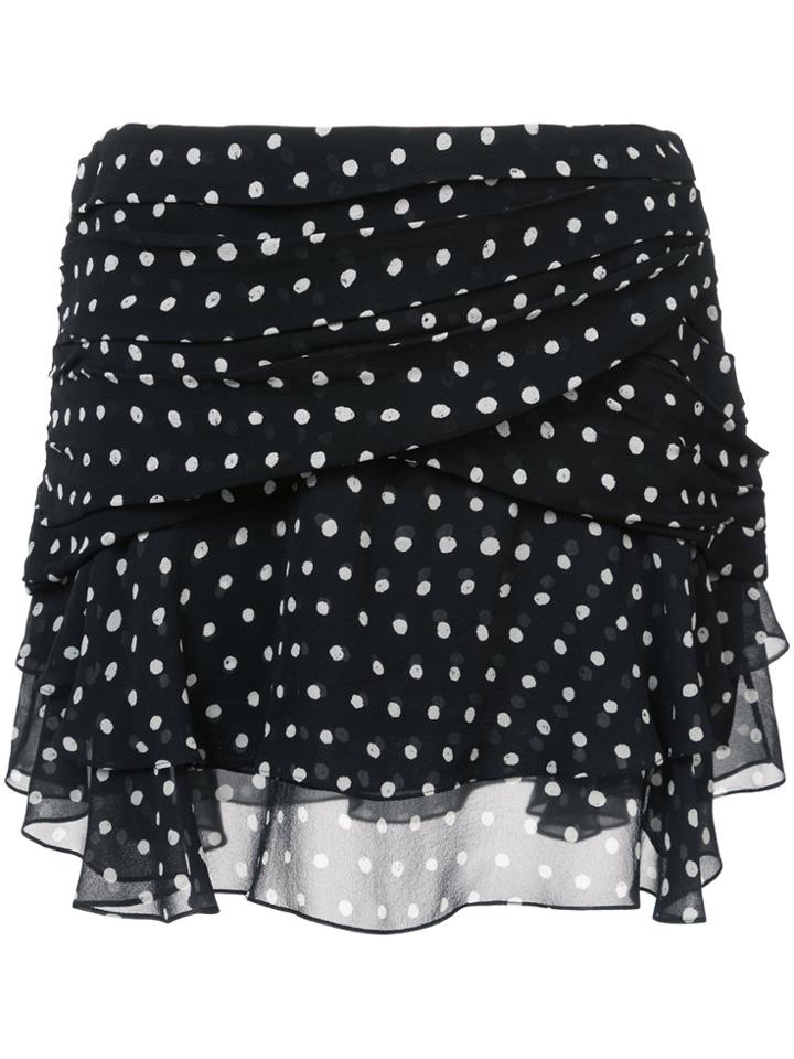 Saint Laurent Polka Dot Wrap Skirt - Black