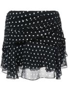 Saint Laurent Polka Dot Wrap Skirt - Black