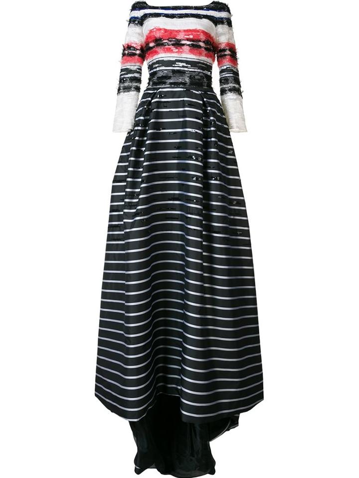Carolina Herrera Abstract Striped Gown