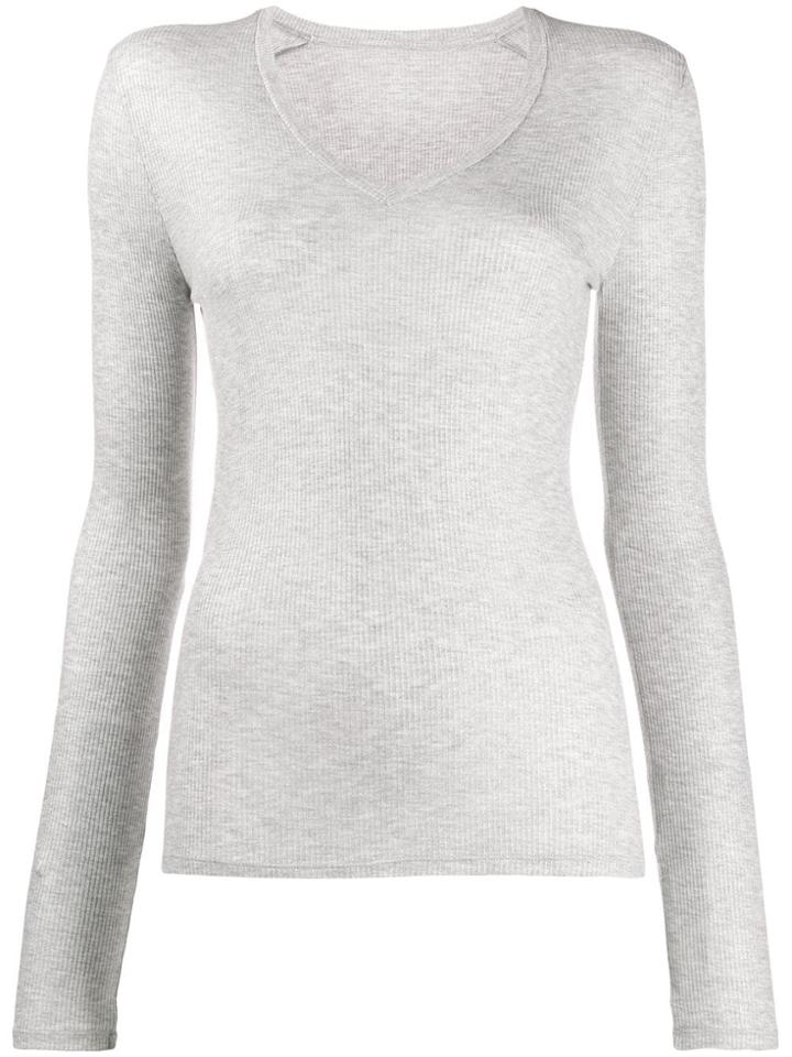 Majestic Filatures Ribbed Jersey Top - Grey