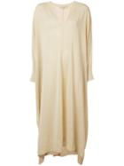 Vanessa Bruno - Long Sleeve Kaftan - Women - Linen/flax/polyamide - M, Nude/neutrals, Linen/flax/polyamide
