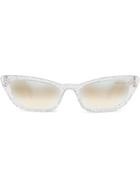 Miu Miu Eyewear Miu Miu Logo Sunglasses - Alternative Fit - Silver