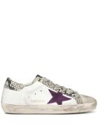 Golden Goose Superstar Snake-effect Trim Sneakers - White