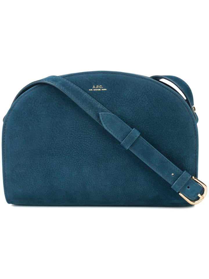 A.p.c. Pebbled Half Moon Bag - Blue