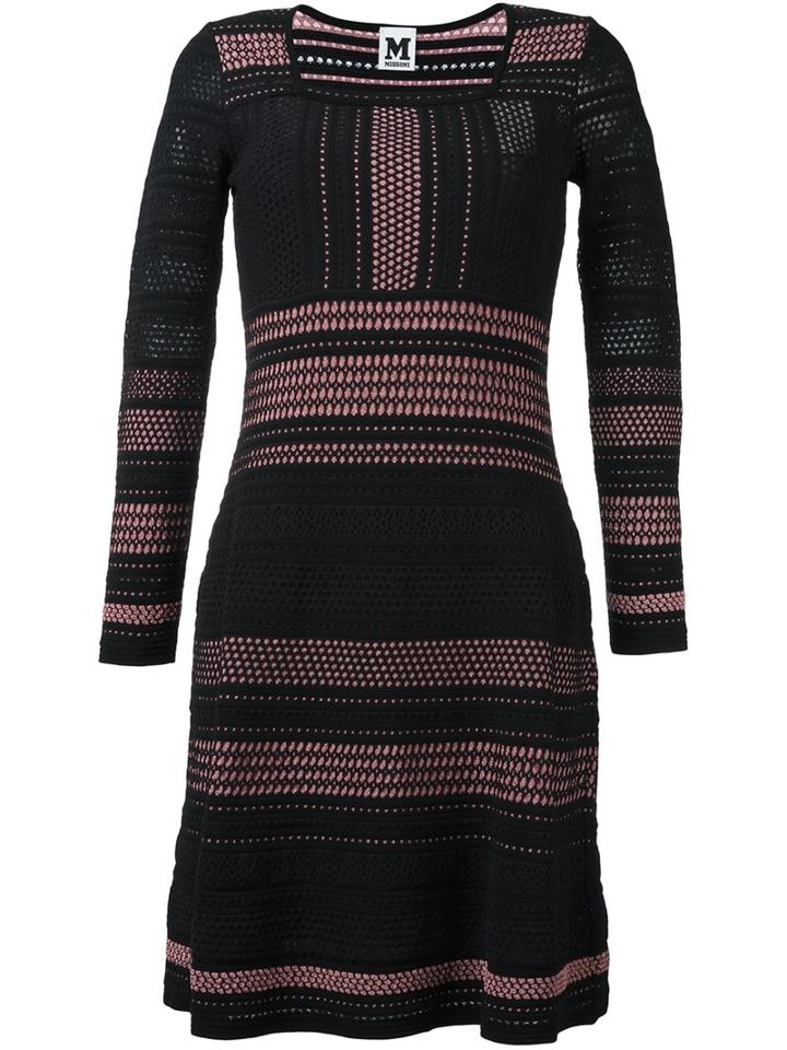 M Missoni Longsleeved Flared Dress, Women's, Size: 38, Black, Polyamide/polyester/metallic Fibre