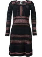 M Missoni Longsleeved Flared Dress, Women's, Size: 38, Black, Polyamide/polyester/metallic Fibre