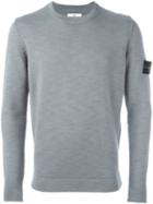 Stone Island Arm Patch Pullover, Men's, Size: Medium, Grey, Wool