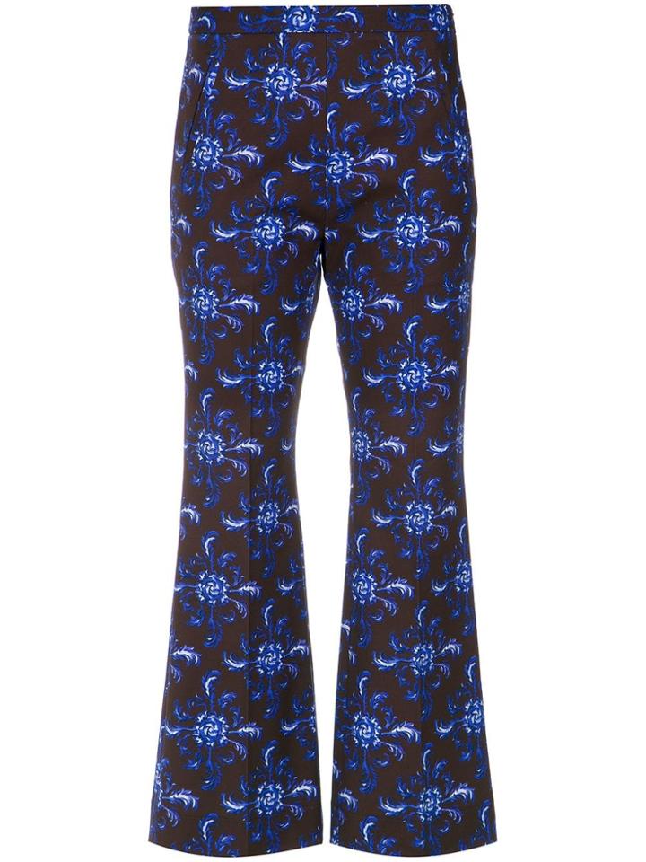 Andrea Marques Wide Leg Cropped Trousers - Est Azulejo Roseta Café