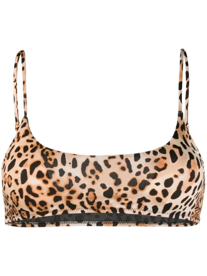Mc2 Saint Barth Leopard Print Bikini Top - Neutrals