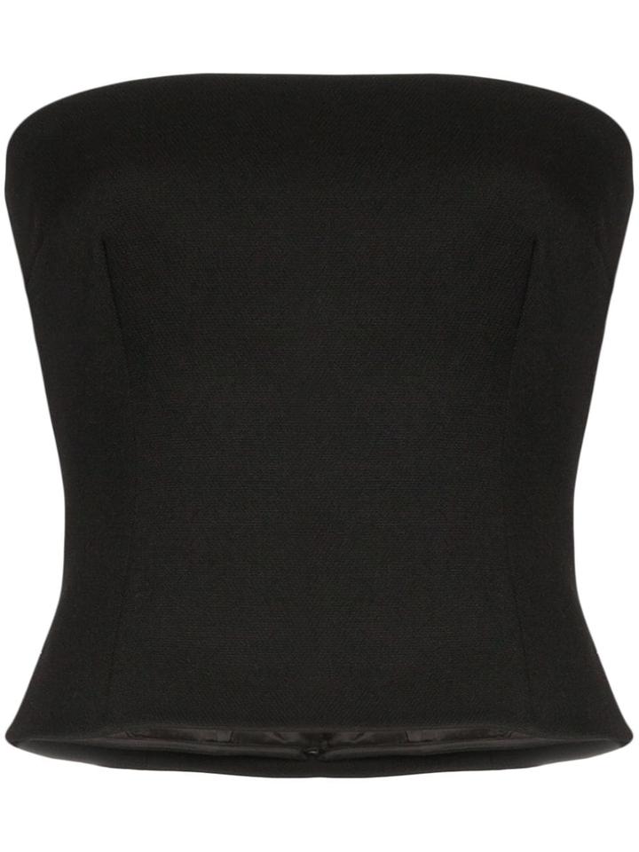 Prada Strapless Fitted Top - Black