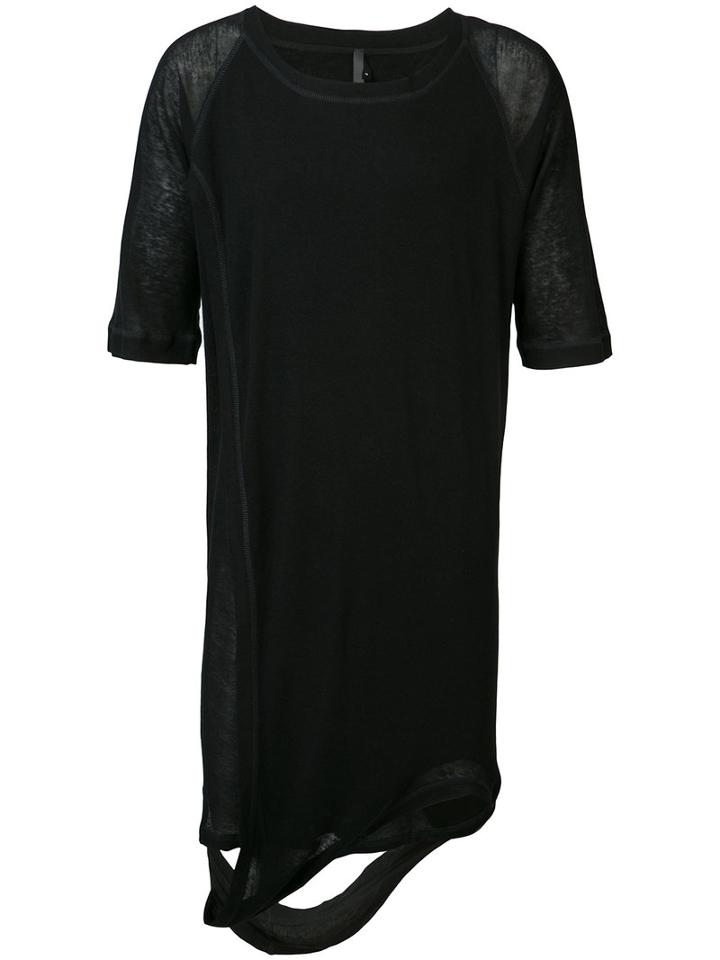 Barbara I Gongini - Elongated Split T-shirt - Men - Lyocell/wool - M, Black, Lyocell/wool