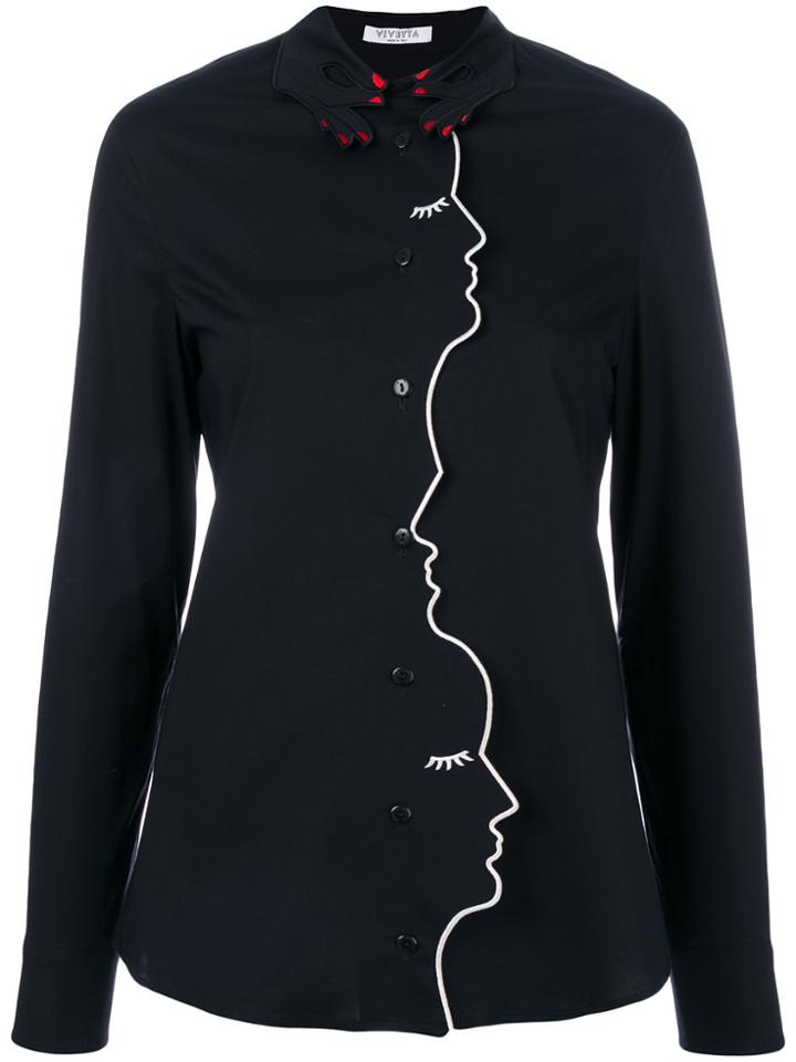 Vivetta Portrait Embroidery Shirt - Black