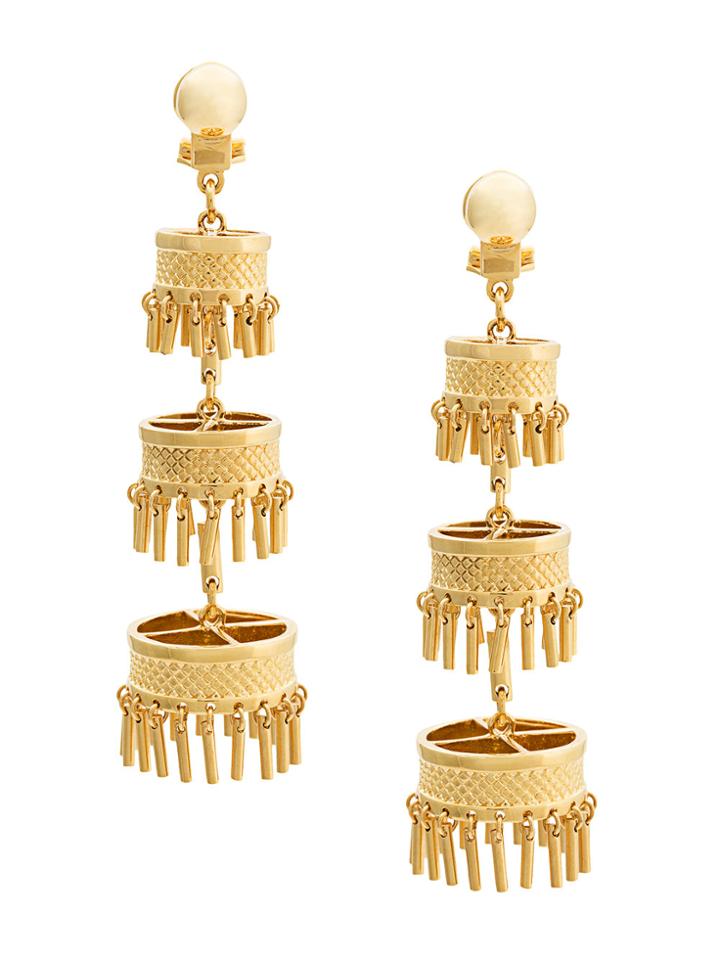Lele Sadoughi Fringed Tower Earrings - Metallic