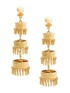 Lele Sadoughi Fringed Tower Earrings - Metallic