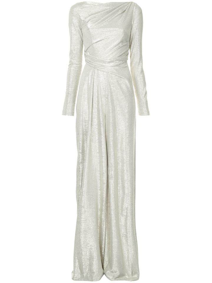 Talbot Runhof Metallic Folded Gown
