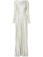 Talbot Runhof Metallic Folded Gown