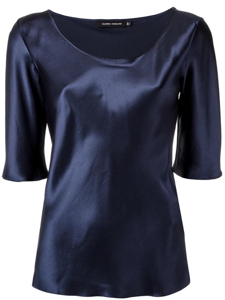 Gloria Coelho Round Neck Blouse - Blue