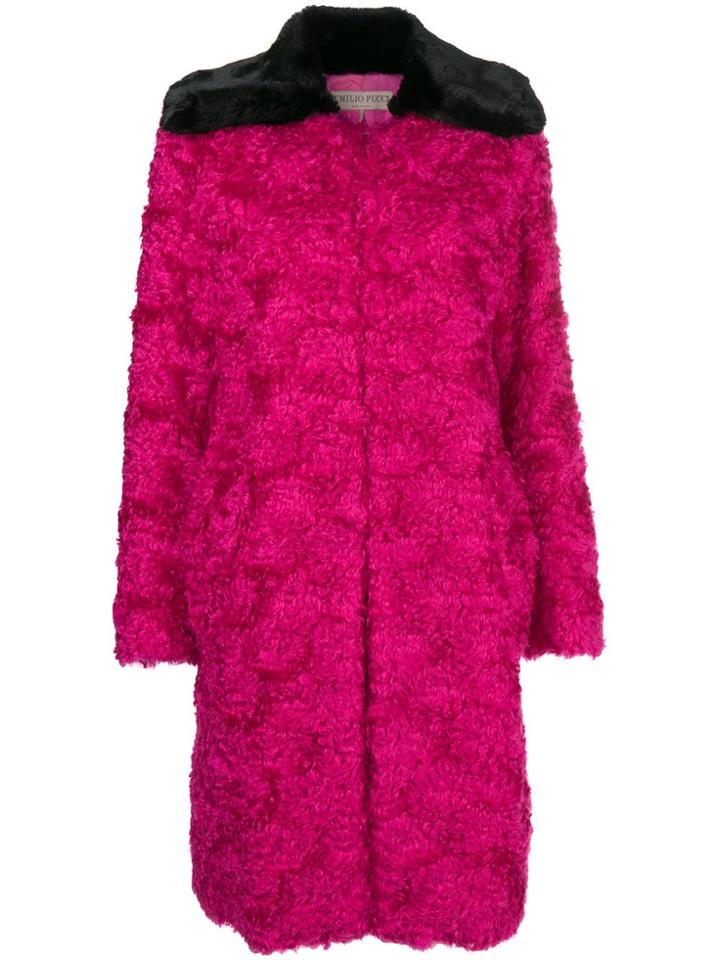 Emilio Pucci Contrast Oversized Coat - Pink & Purple