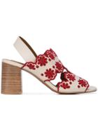 See By Chloé Embroidered Flower Sandals - White