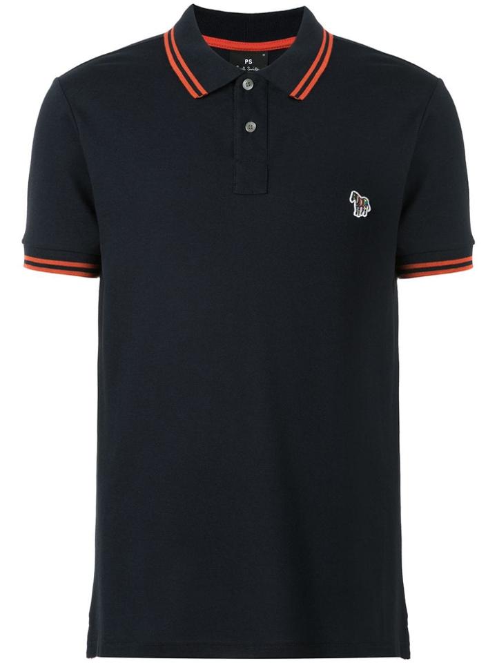 Ps Paul Smith Embroidered Zebra Logo Polo Shirt - Black