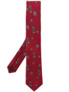 Gucci Snakes And Flowers Patterned Tie - Red
