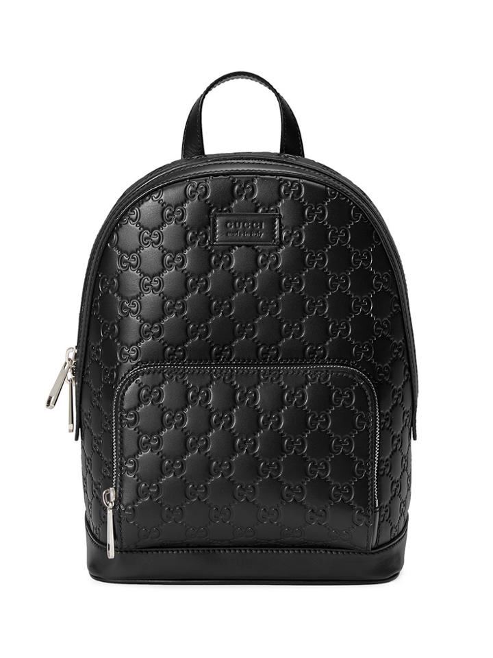 Gucci Gucci Signature Leather Backpack - Black