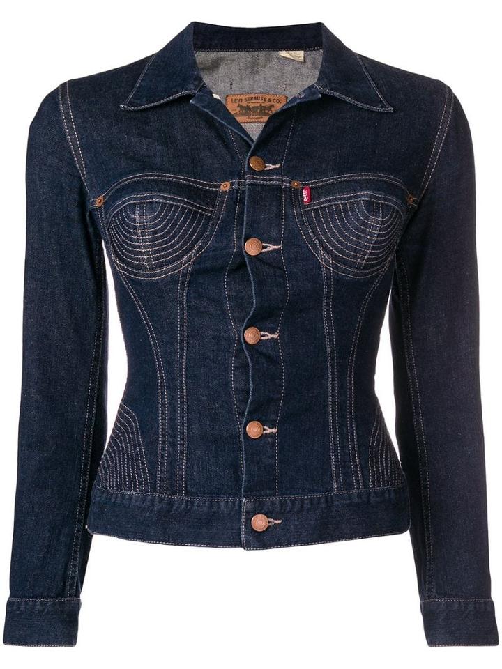 Jean Paul Gaultier Pre-owned Stitched Detailing Denim Jacket - Blue