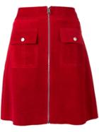 Ymc Zipped A-line Skirt - Red