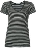 Vince Striped T-shirt, Women's, Size: Medium, Black, Cotton