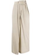 A.w.a.k.e. Mode Pleated Asymmetric Skirt - Neutrals