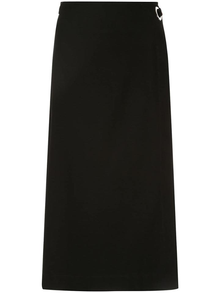 Rosetta Getty Grommet Wrap Midi Skirt - Black