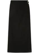 Rosetta Getty Grommet Wrap Midi Skirt - Black