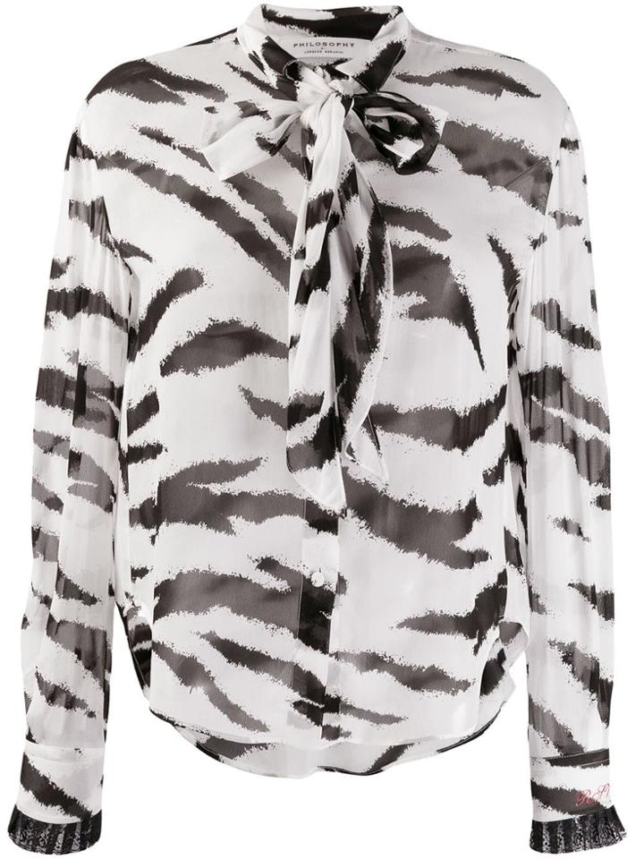 Philosophy Di Lorenzo Serafini Printed Bow Blouse - Black