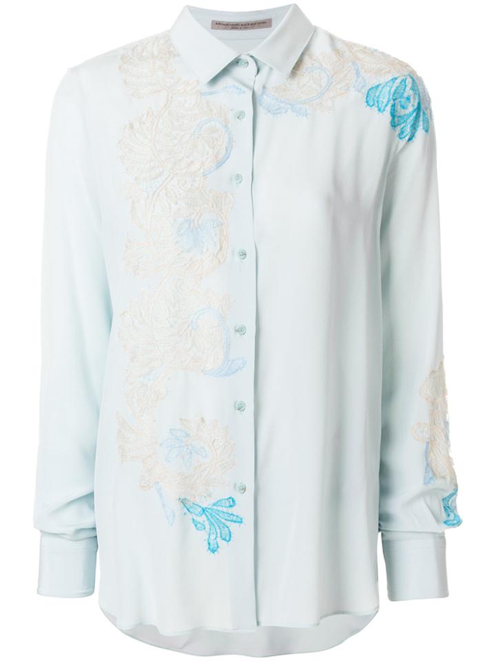 Ermanno Scervino Embroidered Long-sleeve Shirt - Blue