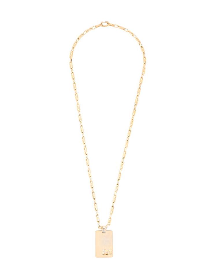 Céline Vintage Logo Plaque Necklace