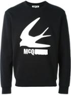 Mcq Alexander Mcqueen Swallow Print Sweatshirt, Men's, Size: Xxl, Black, Cotton