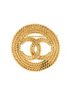 Chanel Pre-owned Interlocking Cc Brooch - Gold