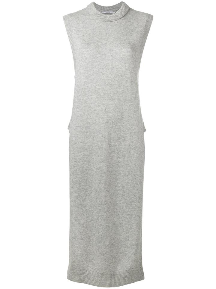 T By Alexander Wang Long Sleeveless Top, Women's, Size: Medium, Grey, Cashmere/wool