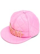 Moschino - Quilted Cap - Women - Sheep Skin/shearling/rayon - M, Pink/purple, Sheep Skin/shearling/rayon
