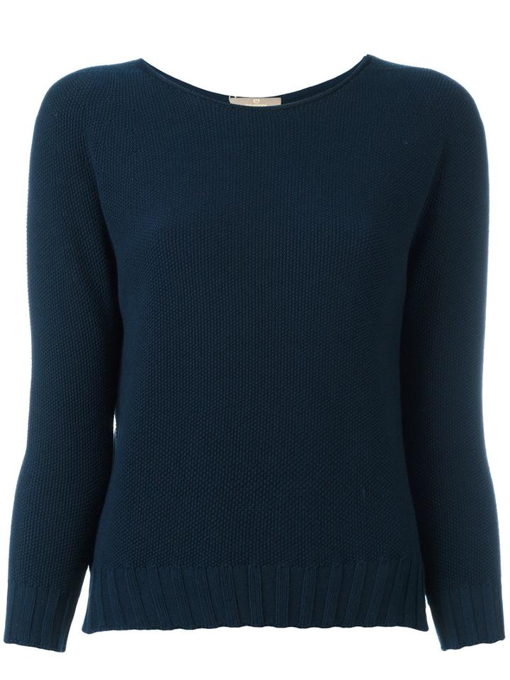 Cruciani - Boat Neck Jumper - Women - Cotton - 40, Blue, Cotton