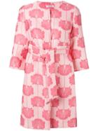 P.a.r.o.s.h. Floral Jacquard Coat, Women's, Size: Medium, Pink/purple, Polyester/polyamide/silk