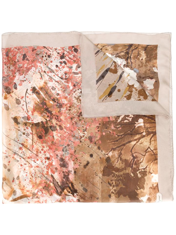 Salvatore Ferragamo Paint Splatter Scarf - Nude & Neutrals